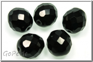 B�hm. Glasschliffperle, feuerpol., 12mm, black, op., 5 Stk.