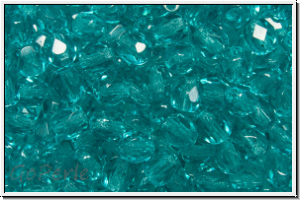 B�hm. Glasschliffperle, feuerpol., 4mm, blue, carribean, lt., trans., 50 Stk.