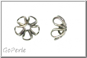 Perlenkappe "Open Petal" TRINITY BRASS, 6x3mm, antikversilbert, Messing, 1 Stk.
