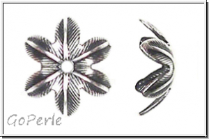 Perlenkappe "Petal Bead Cap" TRINITY BRASS, 10x4mm, antikversilbert, Messing, 1 Stk.