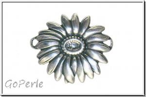 Anh�nger/Verbinder "Sunflower" TRINITY BRASS, 36x31mm, antikversilbert, Messing, 1 Stk.