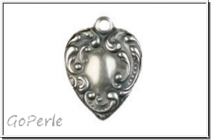 Anh�nger "Small Victorian Heart" TRINITY BRASS, 13x17mm, antiksilberfb., Messing, 1 Stk.