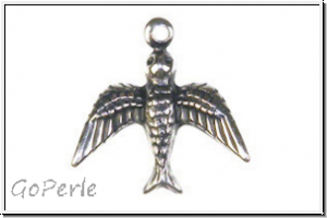 Anh�nger "Petite Bird" TRINITY BRASS, 17x17mm, antikversilbert Messing, 1 Stk.