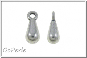 Anh�nger "Tropfen", 4x11mm, silberfb., Tibetsilber, 10 Stk.