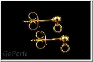 Ohrstecker "Kugel mit �se", 3mm, vergoldet, 925er Silber, 1 Paar
