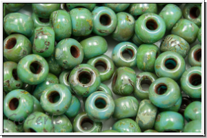 RR-06-4514, MIYUKI Rocailles, 06/0, aqua, op., picasso, 10g