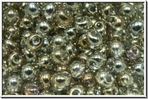 DP-1881, MIYUKI Tropfen, 3,4mm, silver grey, trans., gold luster, 10g
