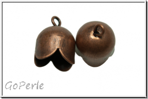 Endkappen "Maigl�ckchen", 12,5x9,5mm, antkkupferfb., Messing, 2 Stk.