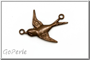 Anh�nger/Verbinder "Schwalbe", TRINITY BRASS, 19,5x16,5mm, antikmessingfb., Messing, 1 Stk.