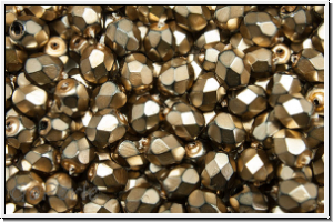 B�hm. Glasschliffperle, feuerpol., 4mm, black, op., heavy metal, light bronze, 50 Stk.