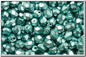 B�hm. Glasschliffperle, feuerpol., 4mm, black, op., heavy metal comet, 50 Stk.