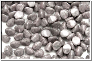 PB-03000-14449, Pinch Beads, 5x3mm, white, op., grey marbled, 65 Stk.