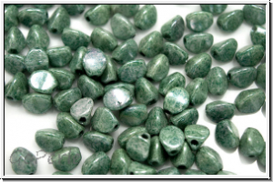 PB-03000-14459, Pinch Beads, 5x3mm, white, op., green marbled, 65 Stk.