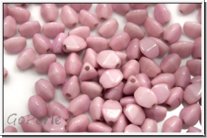 PB-03000-14494, Pinch Beads, 5x3mm, white, op., rose marbled, 65 Stk.