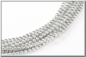 b�hm. Glasperle, rund, 2mm, crystal, trans., full silver, 150 Stk.