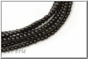 b�hm. Glasperle, rund, 2mm, black, opaque, 1 Strang