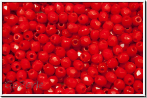 B�hm. Glasschliffperle, feuerpol., 3mm, red, op., 50 Stk.