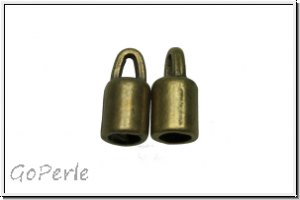Endkappen "glatt", 9x4,3mm, antikmessingfb., Messing, 2 Stk.