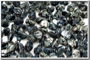 PB-23980-43400, Pinch Beads, 5x3mm, black, op., silverpicasso, 65 Stk.