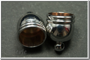 Endkappen "Bischofsm�tze", 13x10mm, antiksilberfb., Messing, 2 Stk.