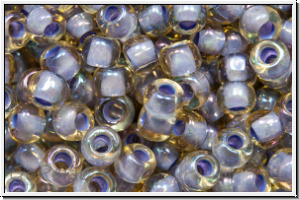 R-08-0926, TOHO Rocailles, 08/0, topaz, lt., trans., lavender-ld., 10g