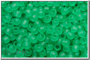 R-11-0072f, TOHO Rocailles, 11/0, emerald, lt., trans., matte, 10g