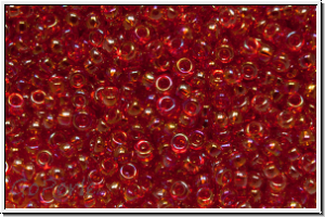 R-15-0165c, TOHO Rocailles, 15/0, ruby, trans., AB, 5g