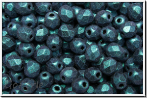 B�hm. Glasschliffperle, feuerpol., 4mm, indigo orchid, met. antique, 50 Stk.