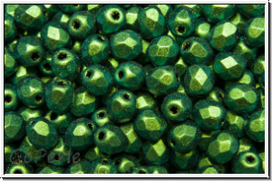 B�hm. Glasschliffperle, feuerpol., 4mm, olivine mauve, met. antique, 50 Stk.