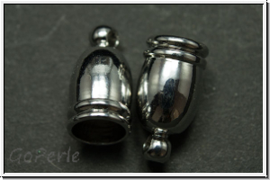 Endkappen "Bischofsm�tze", 13x7mm, antiksilberfb., Messing, 2 Stk.