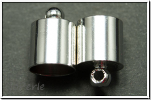 Endkappen "Tonne", 13x9mm, silberfb., Messing, 2 Stk.