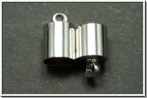 Endkappen "Tonne", 11x7mm, silberfb., Messing, 2 Stk.