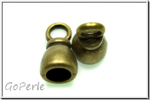Endkappen "Glocke", 13,5x7,5mm, antikmessingfb., Messing, 2 Stk.