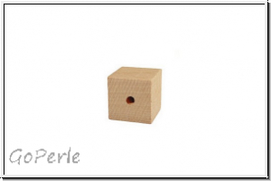 Holzperle, W�rfel, natur, 10x10mm, 5 Stk.