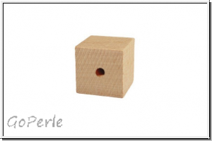 Holzperle, W�rfel, natur, Buche, 15,5x15,5mm, 5 Stk.