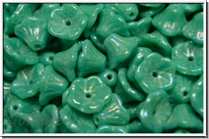 Bl�ten "Flower Cups", 5x7mm, jade, op., white iris., 25 Stk.