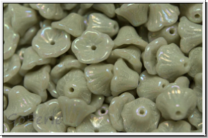Bl�ten "Flower Cups", 5x7mm, grey, op., white iris., 25 Stk.