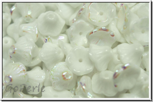 Bl�ten "Flower Cups", 5x7mm, white, alabaster, AB, 25 Stk.