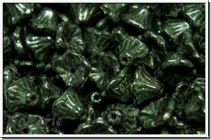 Bl�ten "Flower Cups", 5x7mm, green, met., 25 Stk.