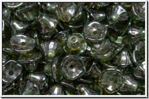 Bl�ten "Flower Cups", 5x7mm, crystal, trans., blue/brown marbled, 25 Stk.