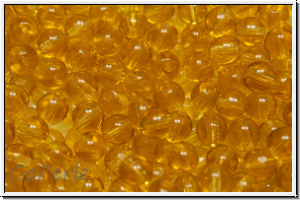 b�hm. Glasperle, rund, 4mm, topaz, trans., 50 Stk.