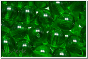 b�hm. Glasperle, rund, 8mm, kelly green, trans., 10 Stk.