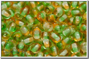 b�hm. Glasperle, rund, 4mm, topaz/green, trans., 50 Stk.