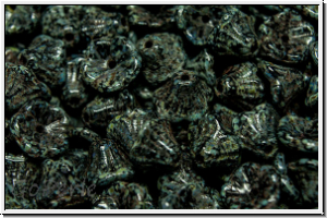 Bl�ten "Flower Cups", 5x7mm, black, op., dark picasso, 25 Stk.
