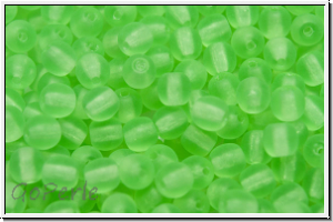 b�hm. Glasperle, rund, 4mm, peridot, trans., matte, 50 Stk.