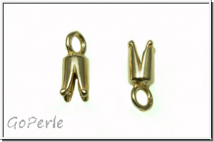 Endkappe "Narrenkappe", 11x4mm, goldfb., Messing, 2 Stk.