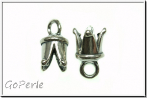 Endkappe "Zelt", 11x5mm, antiksilberfb., Sterlingsilber, 2 Stk.
