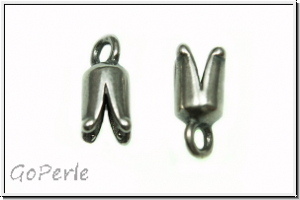 Endkappe "Narrenkappe", 12x7,5mm, antiksilberfb., Metall, 2 Stk.