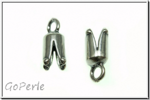 Endkappe "Narrenkappe", 12x7mm, antiksilberfb., Sterlingsilber, 2 Stk.