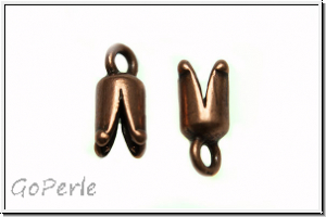 Endkappe "Narrenkappe", 12x7mm, antikkupferfb., Metall, 2 Stk.